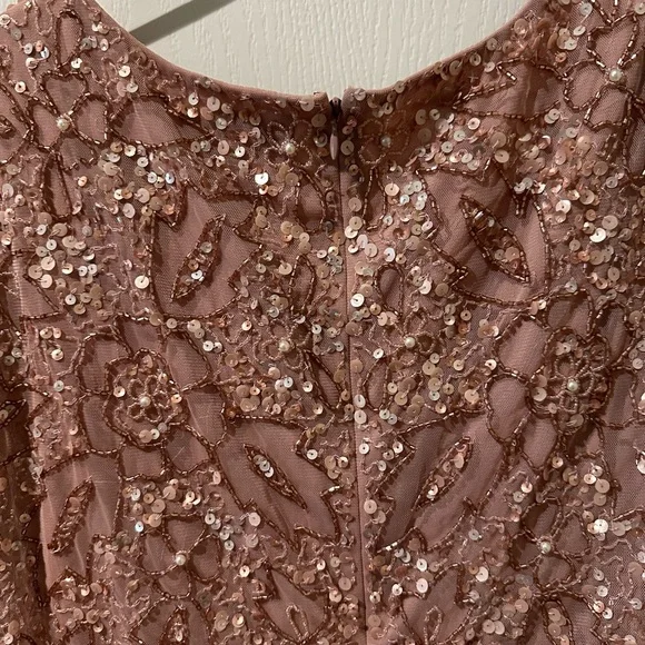 Adrianna Papell Candied Ginger Beaded Mesh Blouson Dress NWT - Picture 15 of 16